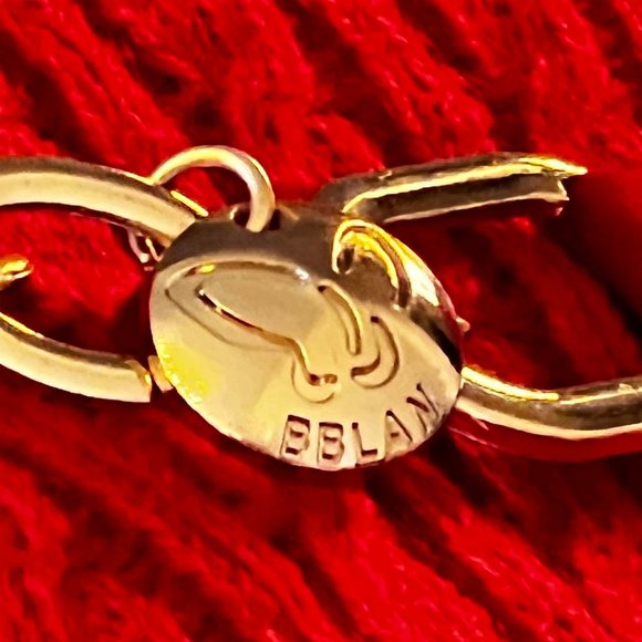 New BBLAN Red Suede Heeled Fashion Booties, Knit Fold-Over, Gold Accents US 7.5 - Picture 6 of 7